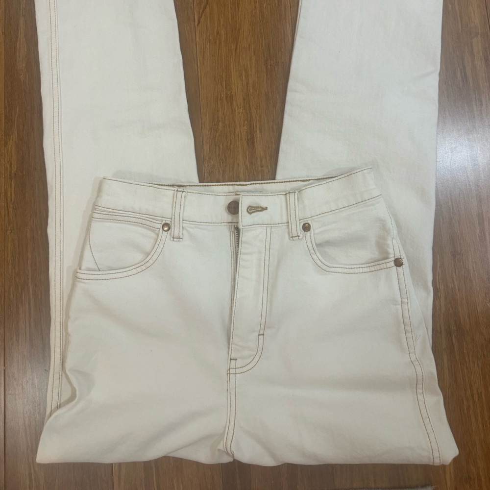 Wrangler High Waisted Straight Boot Cut Off-White Jeans